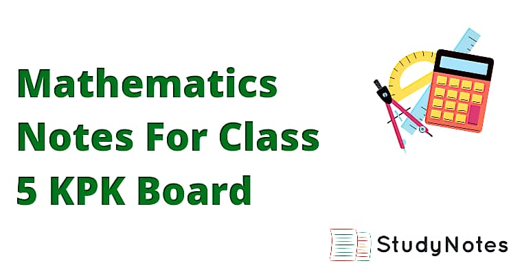 Mathematics Notes For Class 5 KPK Board